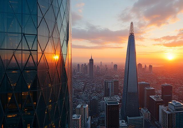 Panoramic view of London financial district representing legal stability